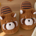 3D Red Panda Plush Women's Slippers — Cozy Fuzzy Indoor House Shoes