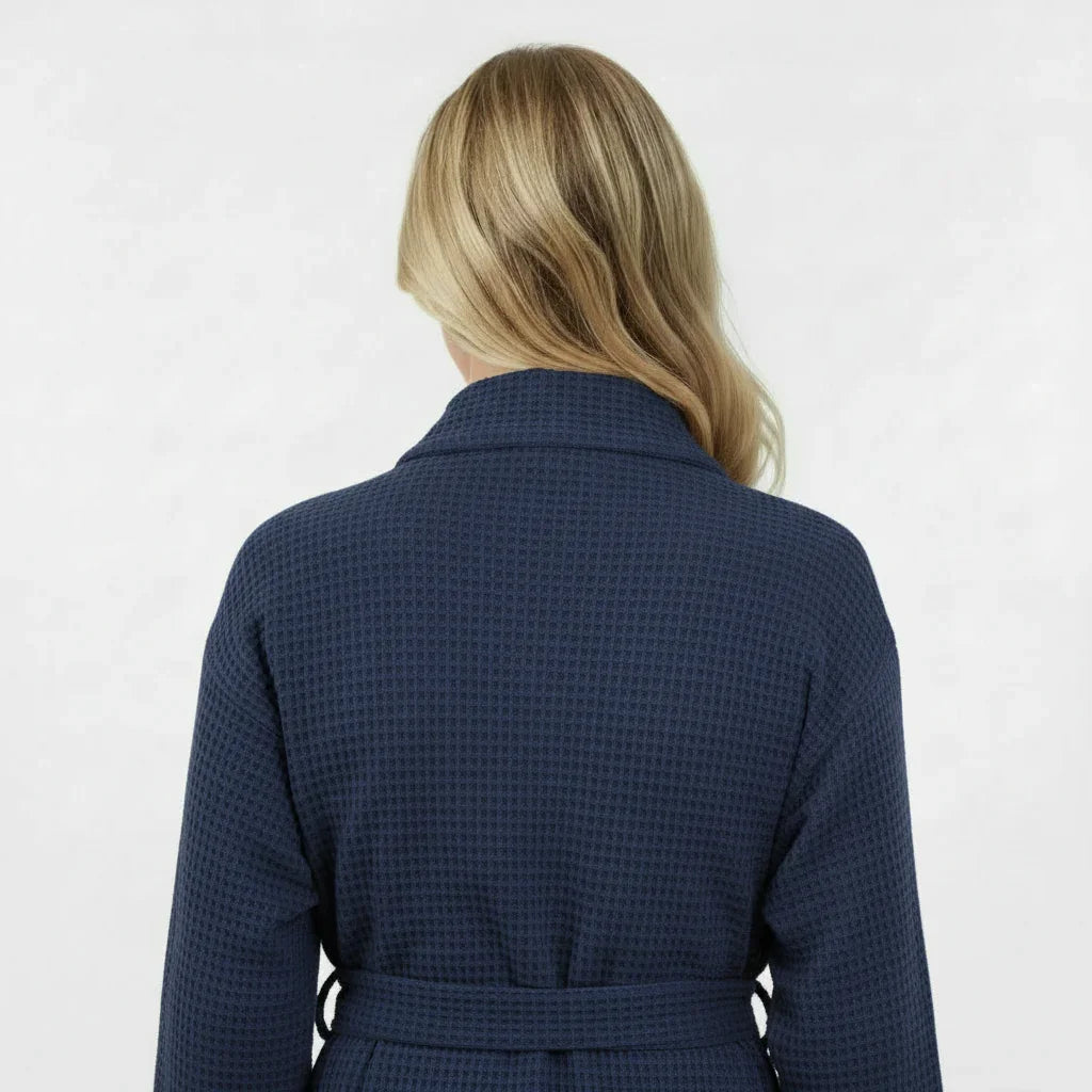 Knee-Length Waffle Robe for Women