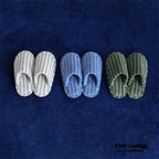 Thin Striped House Slippers / Blue
