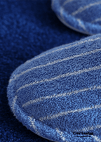 Thin Striped House Slippers / Blue